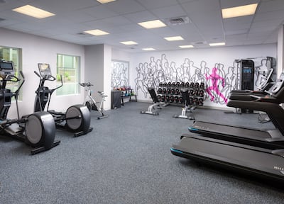 View of the inside of a fitness room at a Hampton