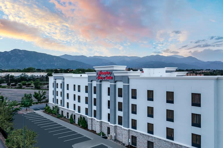 Hotel Exterior with view of mountains